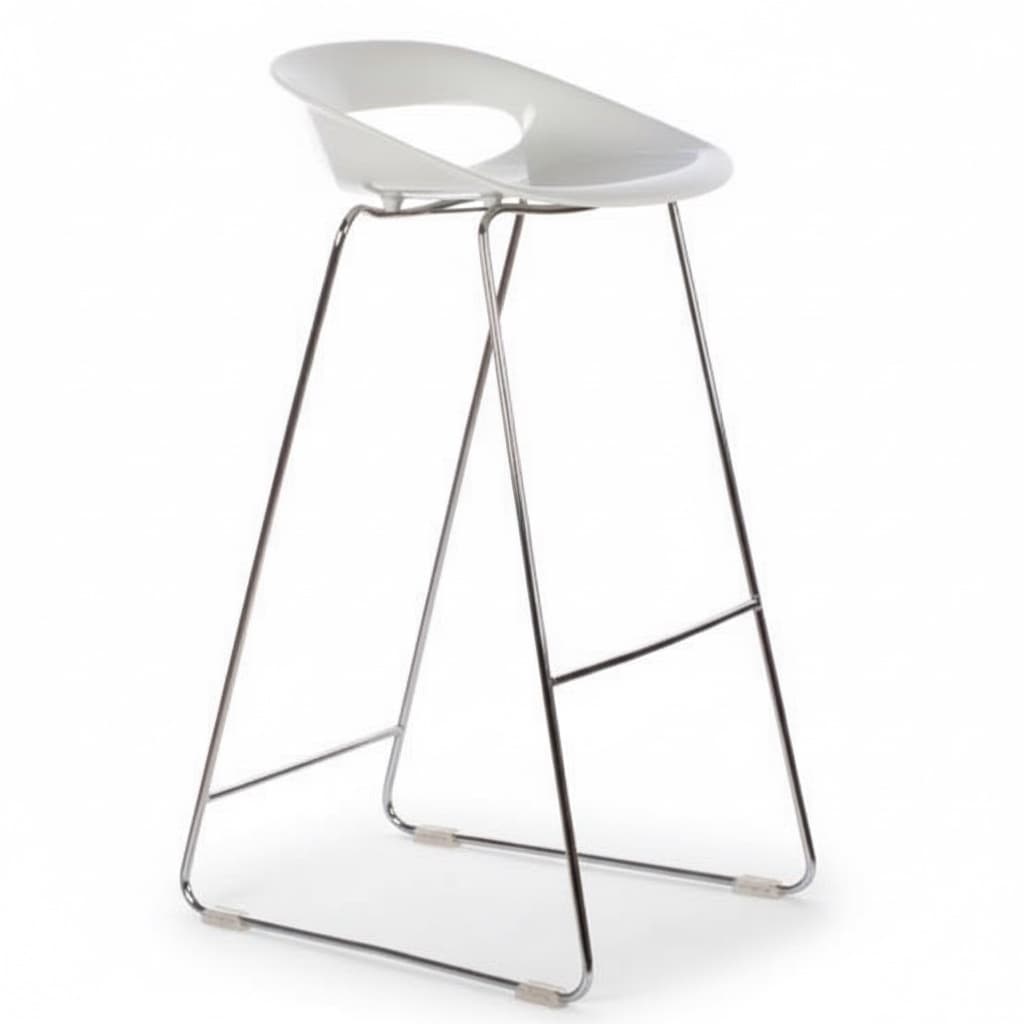 Banco Tribeca cromado - tribeca banco blanco